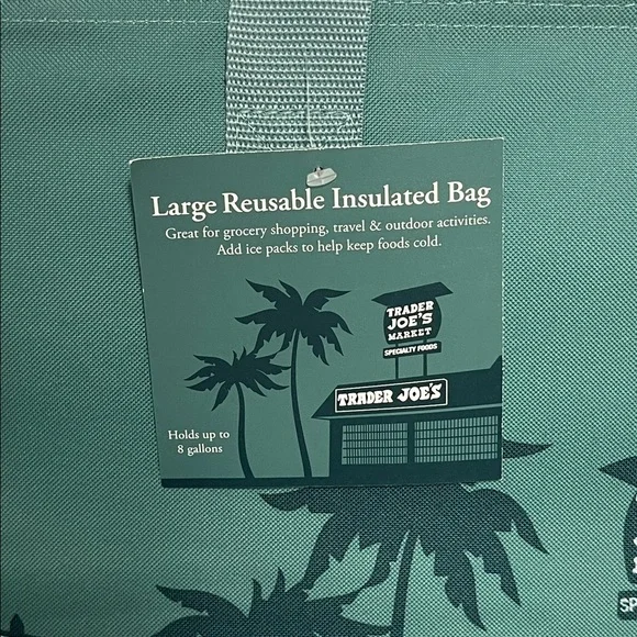 Trader Joe's Teal Logo LARGE Insulated Tote Bag NEW!! - Picture 10 of 11